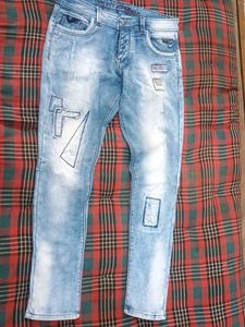 Blue Slim Fit distressed jeans