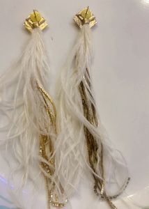 Boho Feather &amp; Chain Drop Earrings