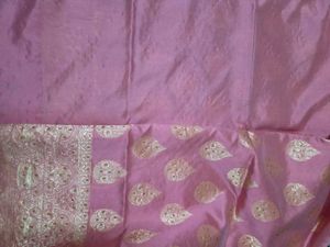 Elegant Pink Silk Embellished Saree
