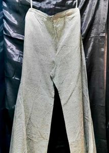 Grey And White Kurta Palazzo Set For Women