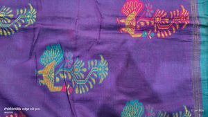 Beautiful Purple Saree with Peacock Motifs