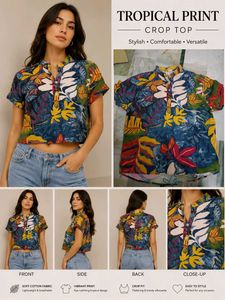 Tropical Print Crop Top