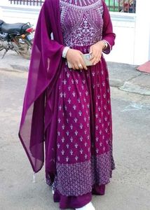 Festive Heavy Embroidered Georgette Anarkali Dress