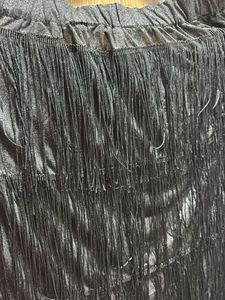 Black Fringed Mini Skirt