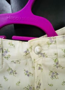 H&amp;M Floral Print High Waist Jeans