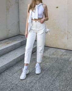 Mango Cream mom jeans