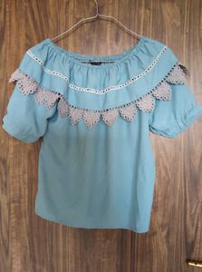 Tokyo talkies blue crop top