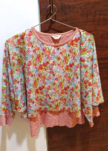 Chic Floral Print Dolman Top