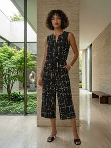 Chic Sleeveless Printed Jumpsuit