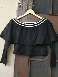 Chic Black Off-Shoulder Ruffled Top