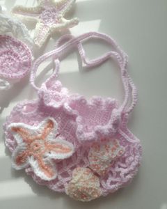 Lavender Crochet Seashell Bag