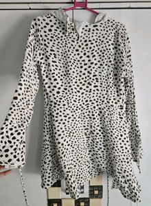 polka dot wrap ruffle mini dress