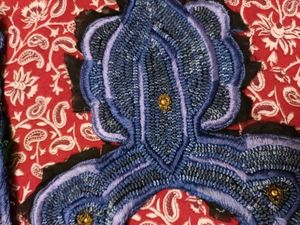 Embroidered Nack And Sleeves Set