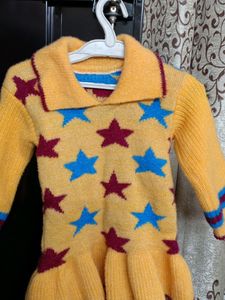 Beautiful Wool Frock Top For Baby Girl
