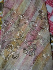 Elegant Printed Saree with Embellished Border