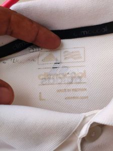 Adidas White Polo Shirt with 3 Stripes