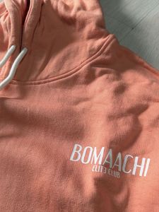 Boomachi Peach Hoodie with Drawstrings