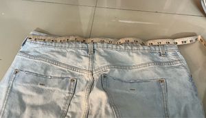 Distressed Light Wash Denim Shorts