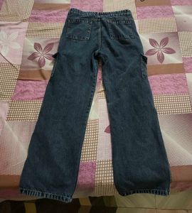 women Stylish Blue Cargo Jeans