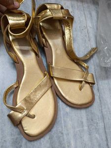 Elegant Gold Wrap-Around Sandals