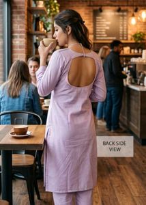 Stylish Lavender Kurta Set