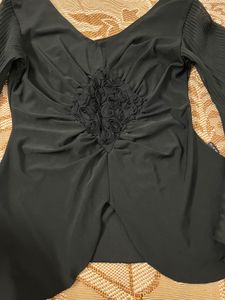 Elegant Black Flare Sleeve Top