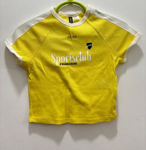 H&amp;M Typographic Cropped Tshirt