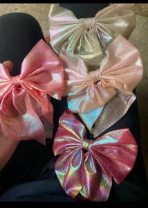 4 pcs Silky Satin organza Hair Barrettes Bow Clip