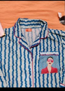 (Banno Swagger 😎)Blue Striped Pajama Set