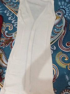 ribbed Sleeveless V-Neck Dress