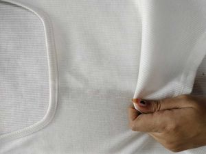 White Ribbed Square Neck Top