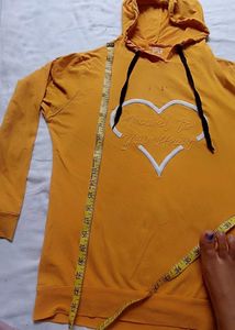 Yellow Heart Print Hoodie