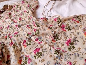 Button-Down Floral Cotton Mini Dress