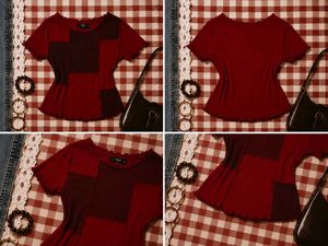 Cherry cola patchwork top