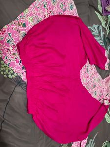 Pink Paisley Print Kurta Set