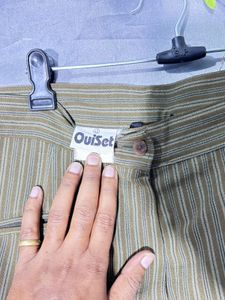Striped Olive Green Trousers