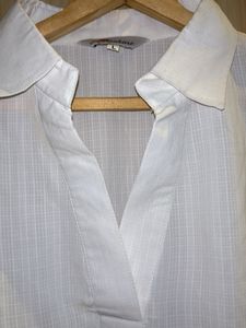 White Self Design Top From Imfashini