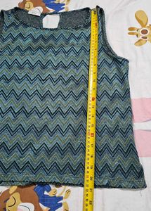 Oltre Zigzag Multi-Colored Sleeveless Top
