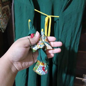 Green Kurta with Printed Sleeves