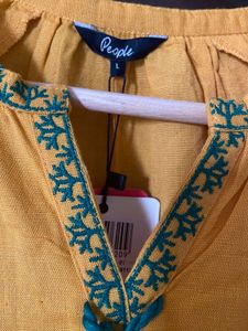 Brand new Yellow Embroidered Top (L)