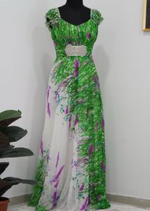 Beautiful Green Floral Maxi Dress