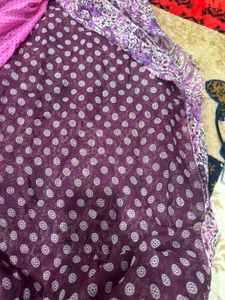 Elegant Purple Floral Print Saree