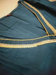 Teal Kurta with Gold Trim