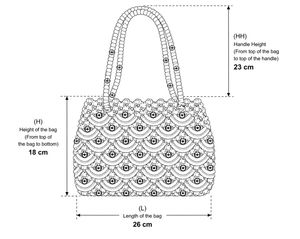 Handmade Off-white Macrame Bag with Beads