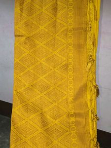 Vibrant Yellow Silk Saree