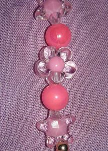 Cute Pink Beaded Flower Bracelet