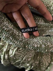 🌿 Zudio Olive Green Cottagecore Maxi Dress