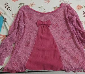 Light Blue and Pink mesh top combo