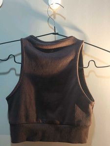 Ribbed Racerback Cropped Tank Top