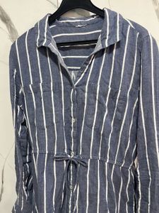 Long Blue Striped Shirt